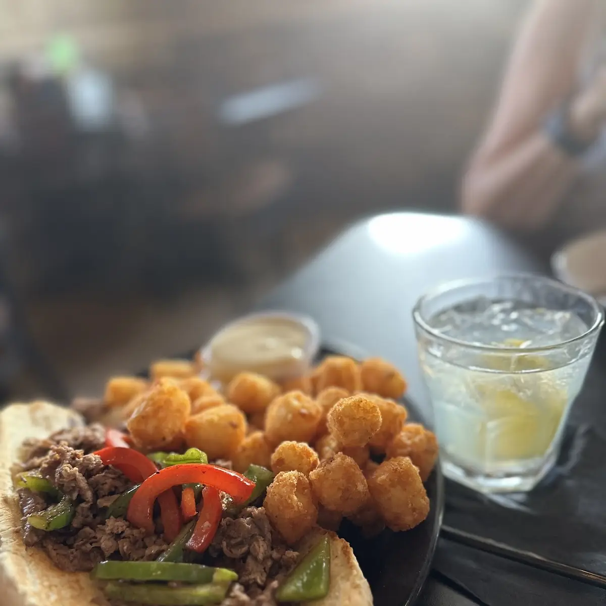 Philly Steak Sandwich with Tots