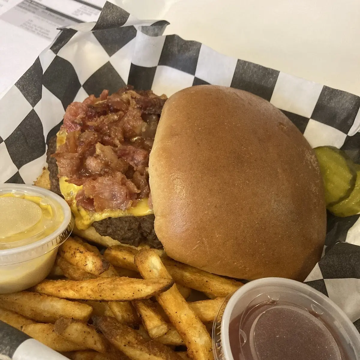 Bacon Cheeseburger with French Fries