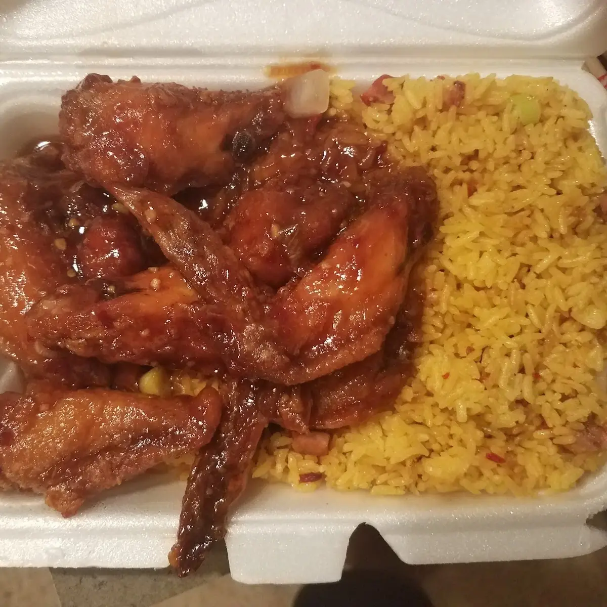 Garlic Wings with Pork Fried Rice