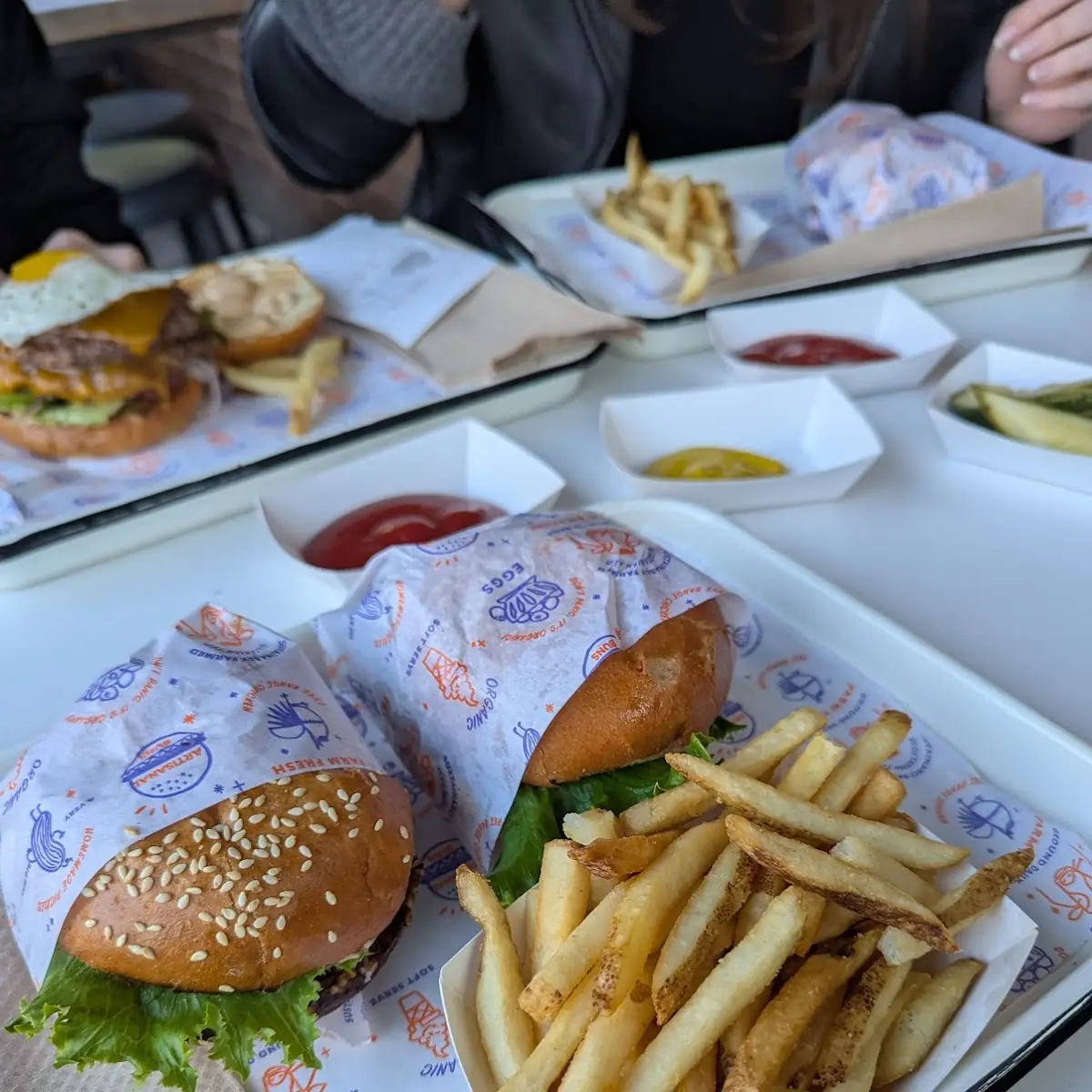 Double Cheeseburger and Garlic Fries