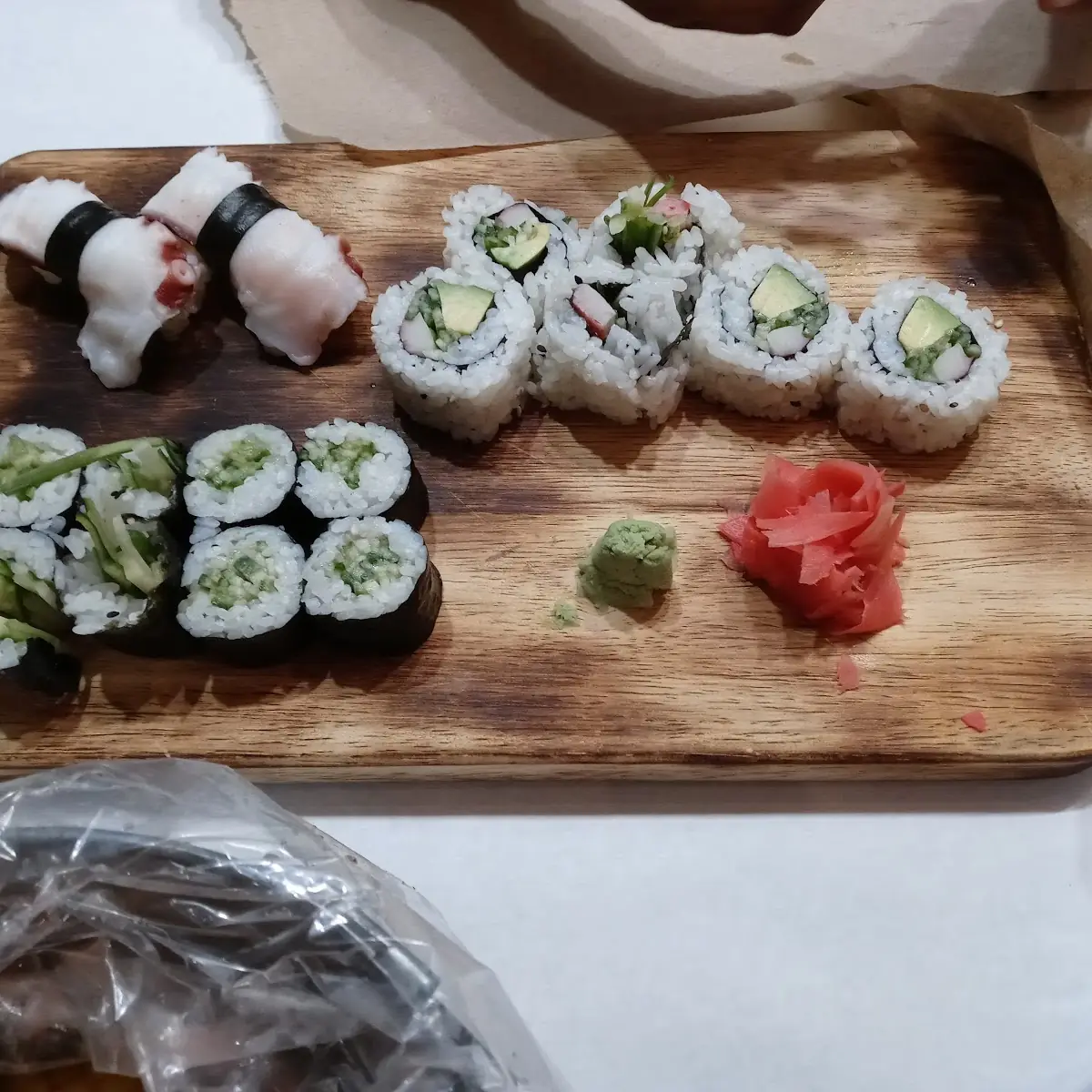 Octopus Shashimi Cucumber Roll & California Hand Roll