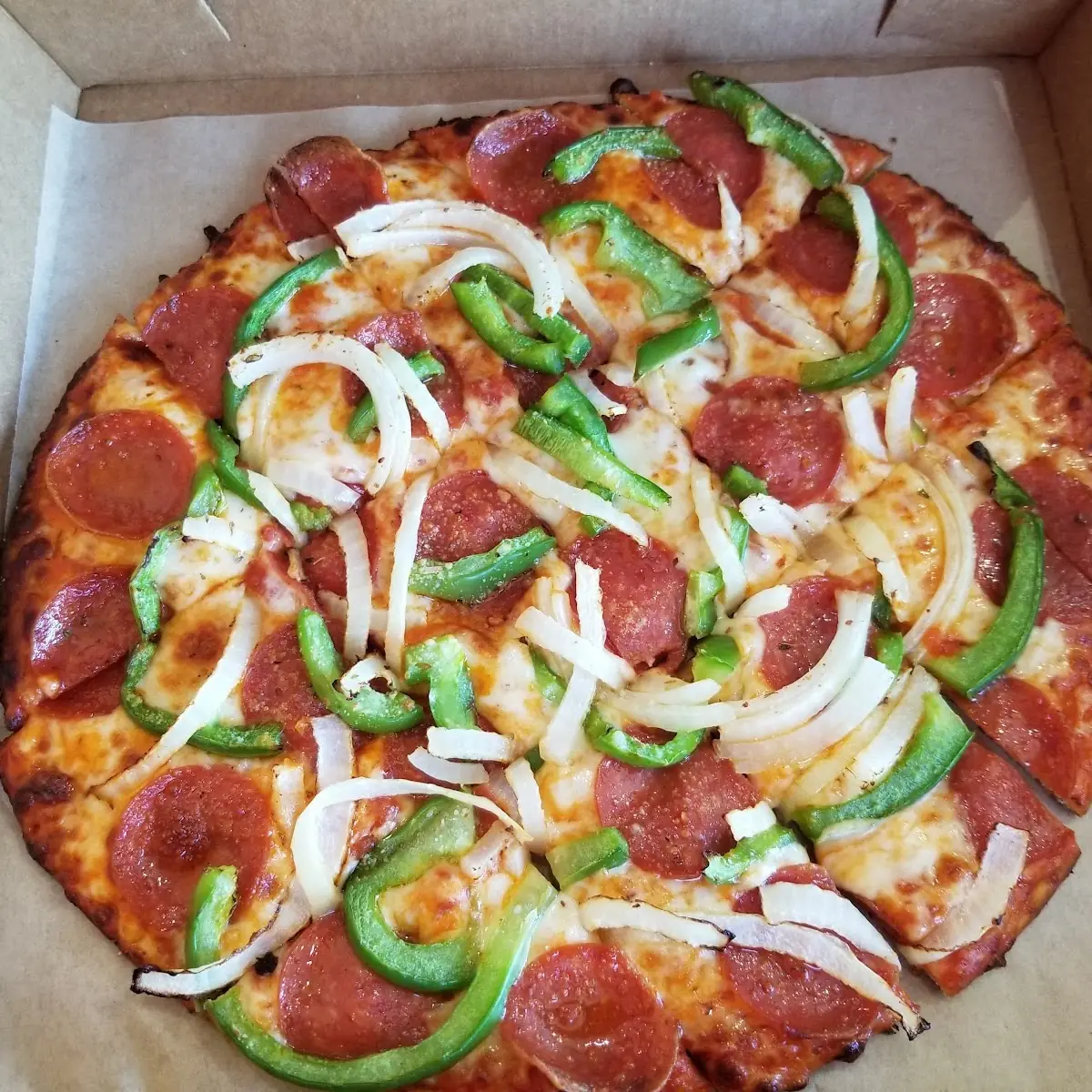 10 Pepperoni with Green Peppers & Onions