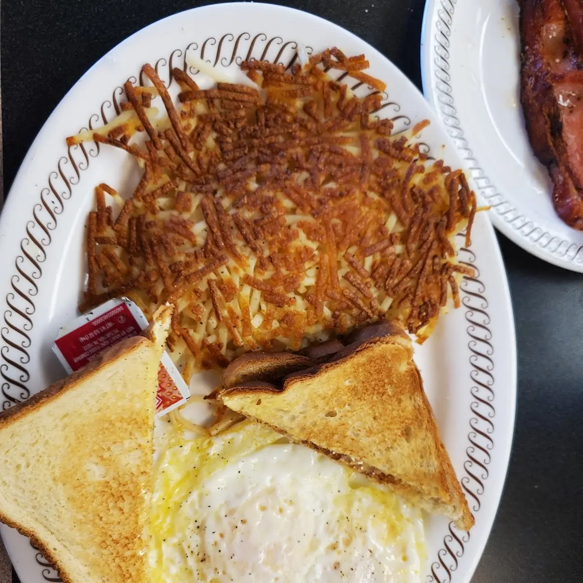 Bacon Toast Hash Browns Eggs