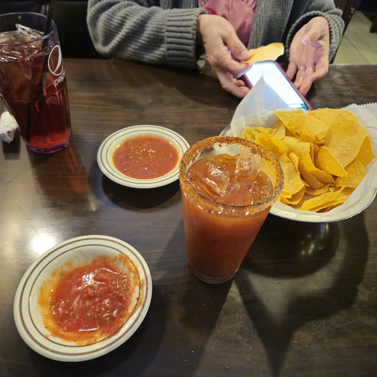 Chips Salsa Bloody Mary