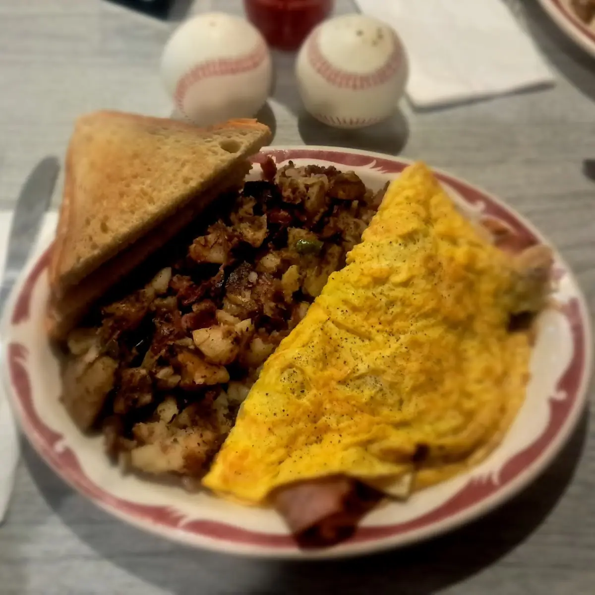 Ham & Cheese Omelet with Corned Beef Hash Browns