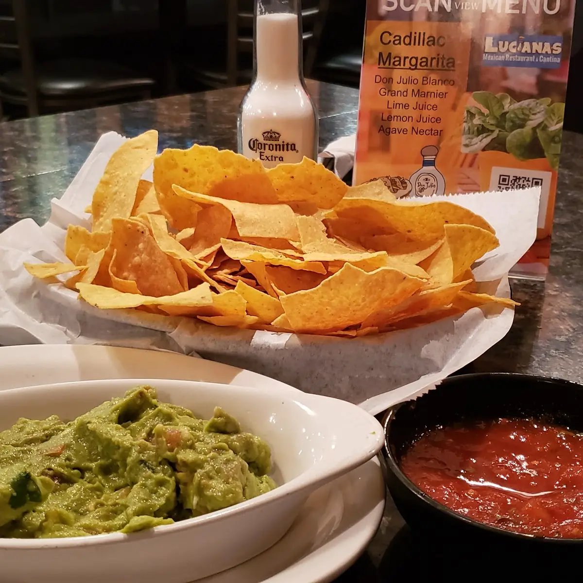 Guacamole and Chips and Salsa