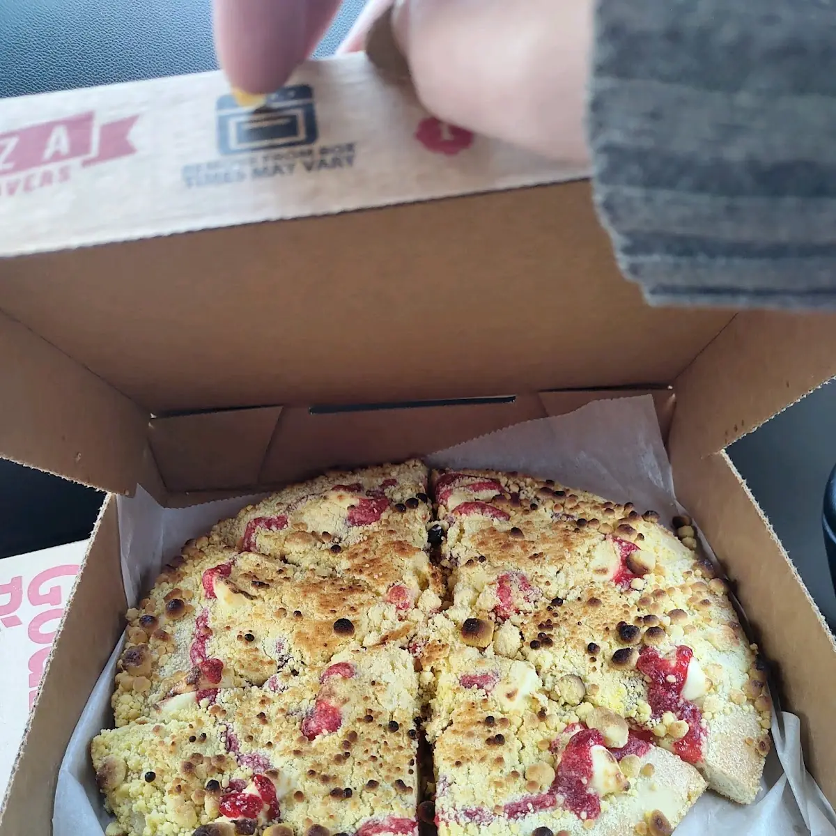 Cherry Cheesecake Strudel Dessert Pizza
