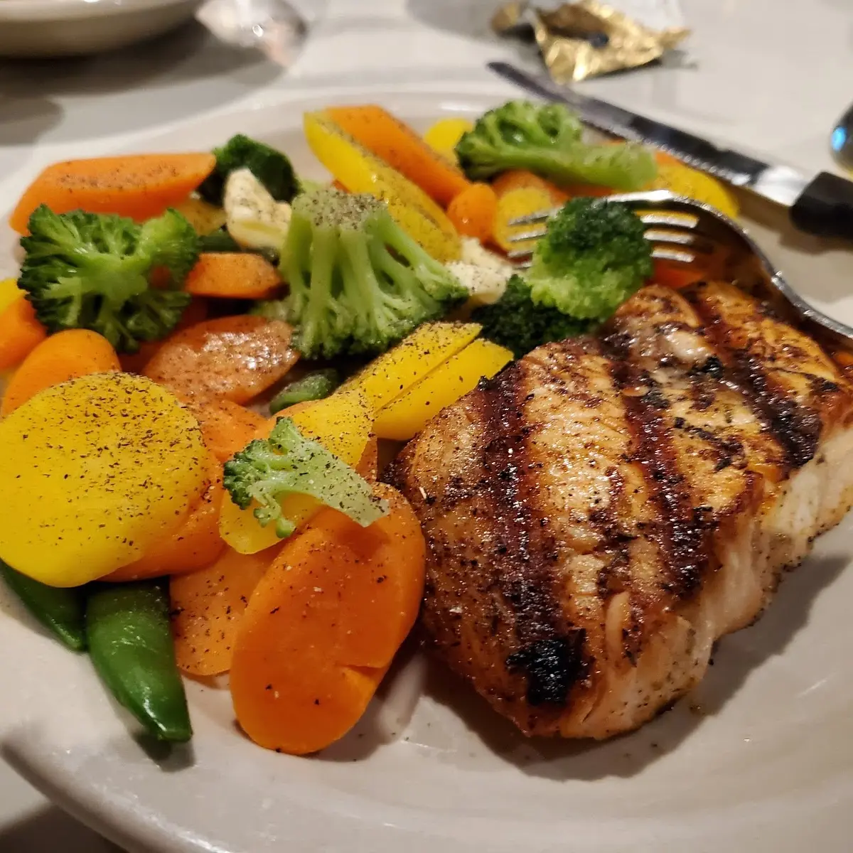 Blackened Salmon with Mixed Vegetables