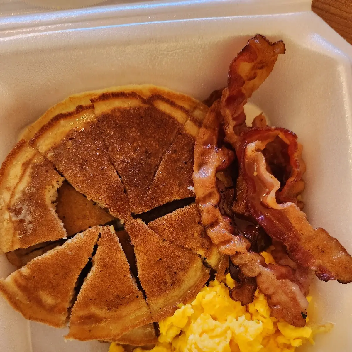 Turkey Bacon Eggs Pancakes