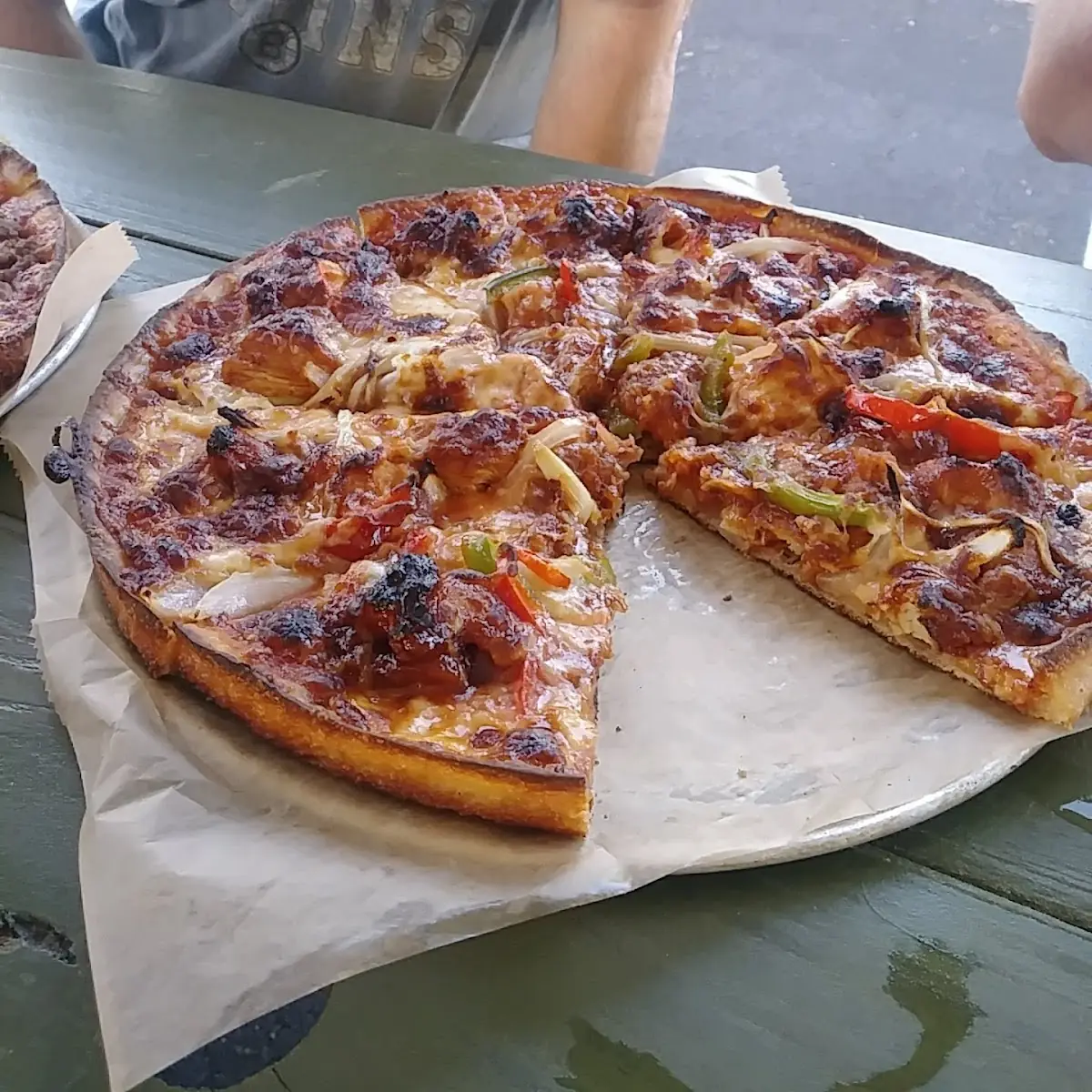 BBQ Chicken Peppers and Onions Pizza
