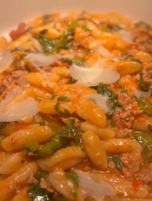 Spelt Cavatelli Sausage Rapini, Armonia Pasta Bar