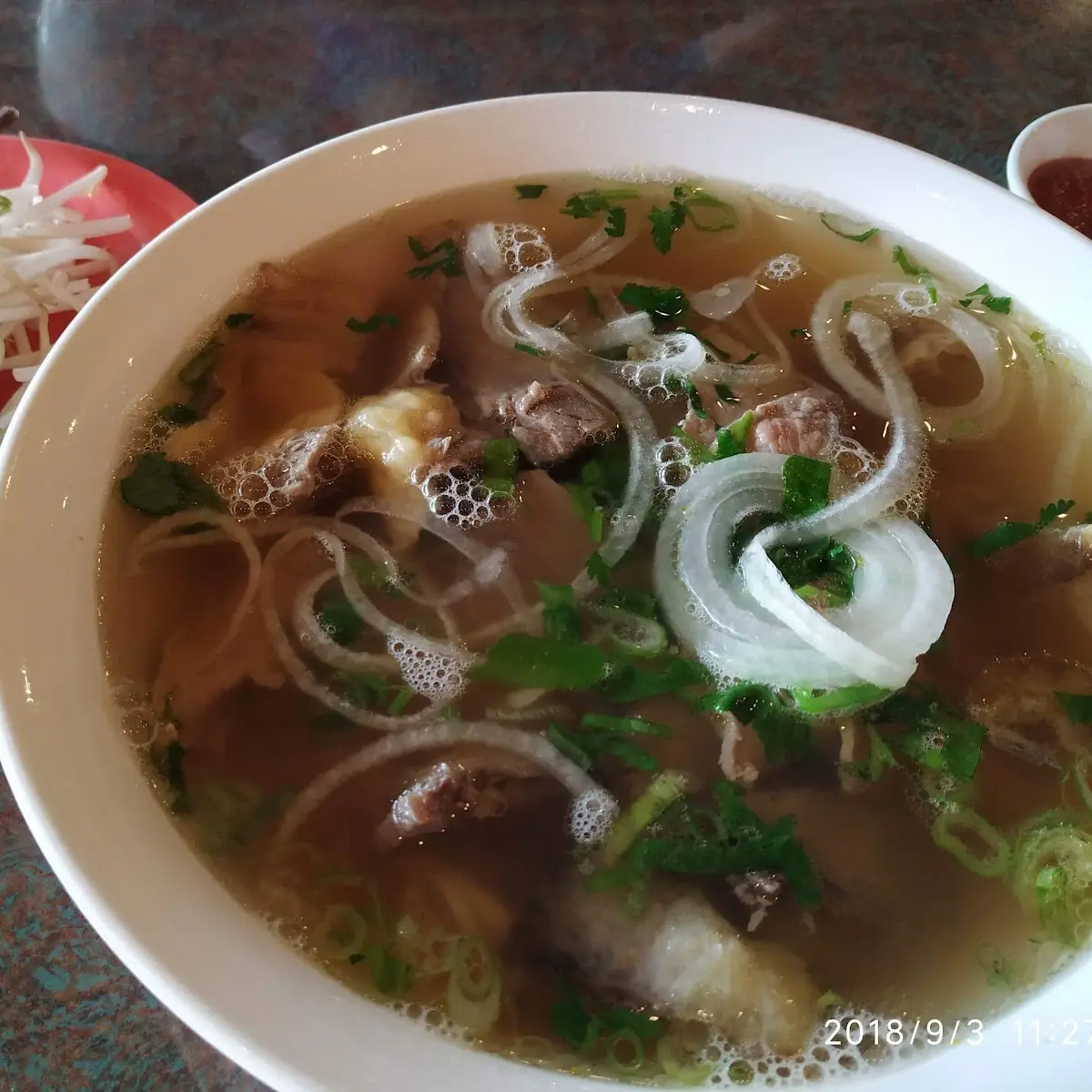 Beef Pho Noodle Soup with Broth