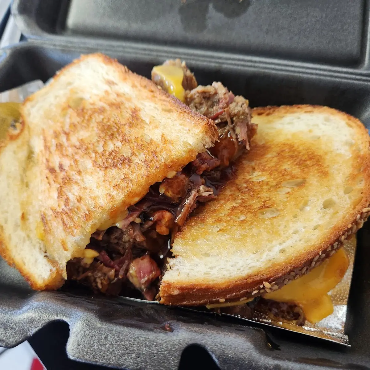 Grilled Cheese Chopped Brisket