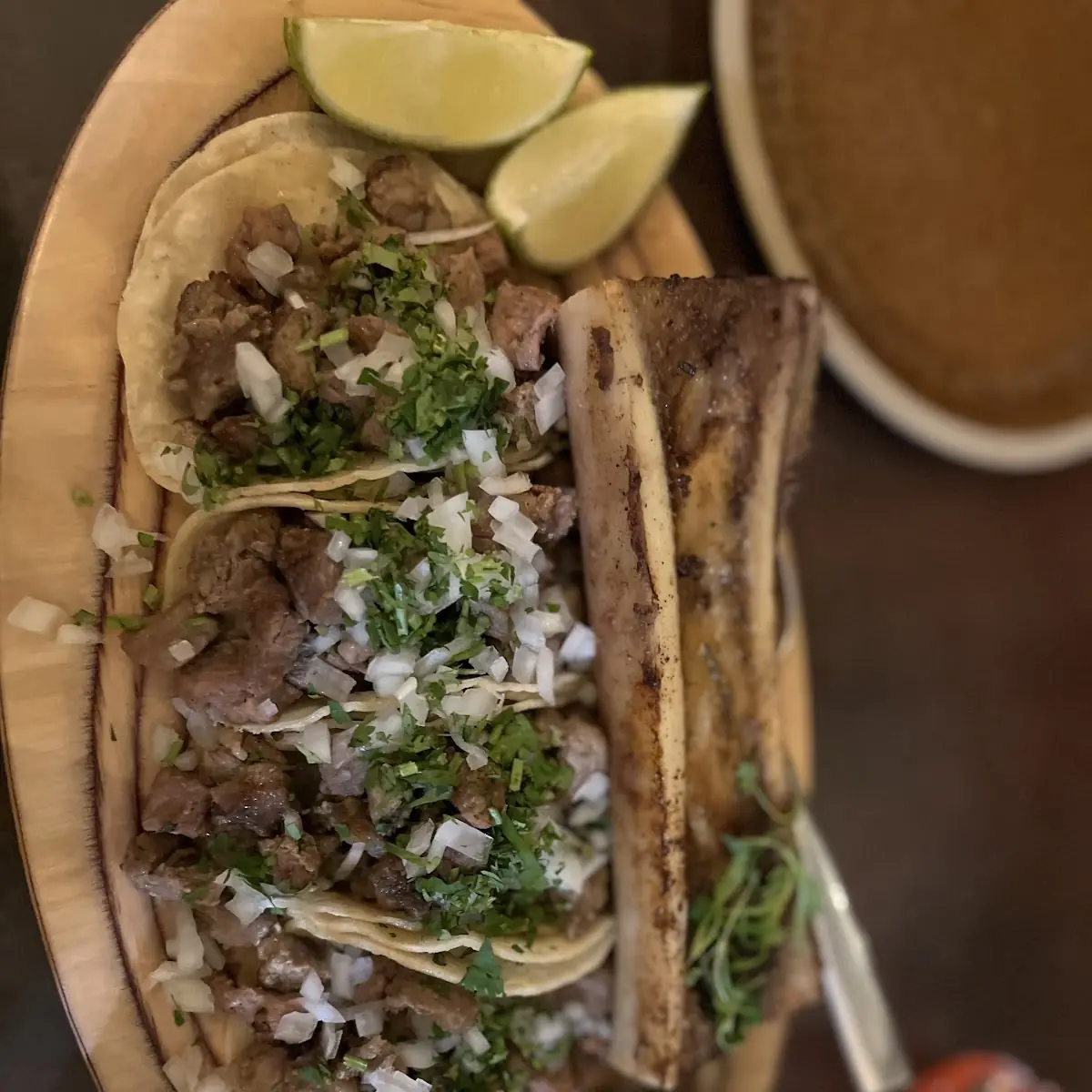 Steak Tacos and Bone Marrow