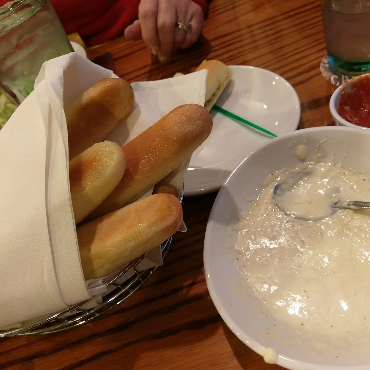 Bread Sticks and Alfredo Sauce