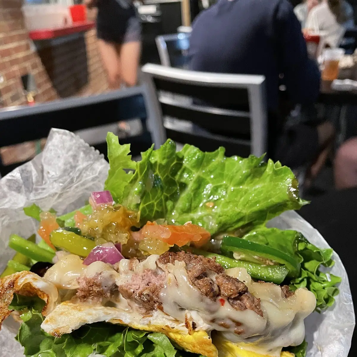 House Burger with Lettuce Wraps