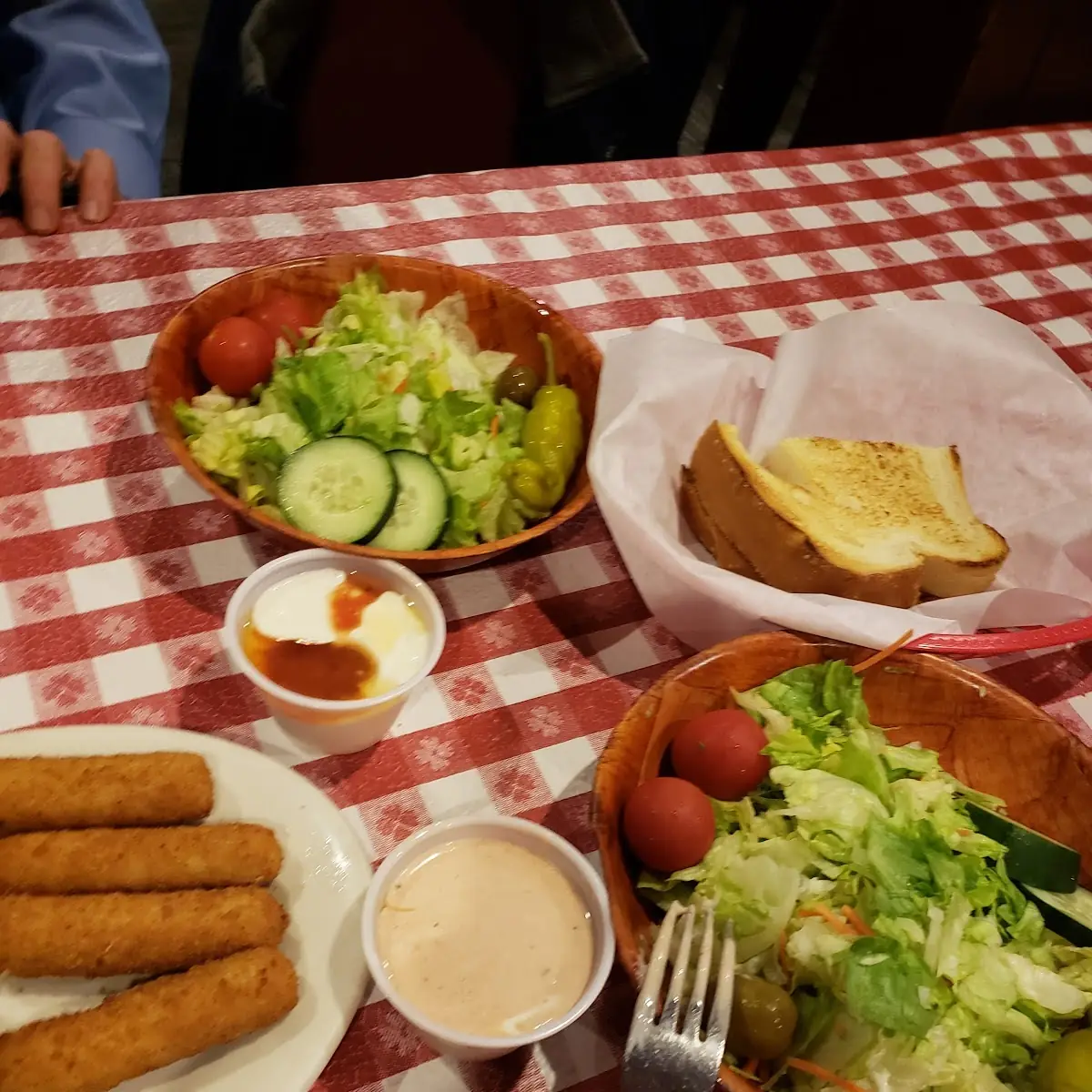 Salad Cheese Sticks Garlic Bread