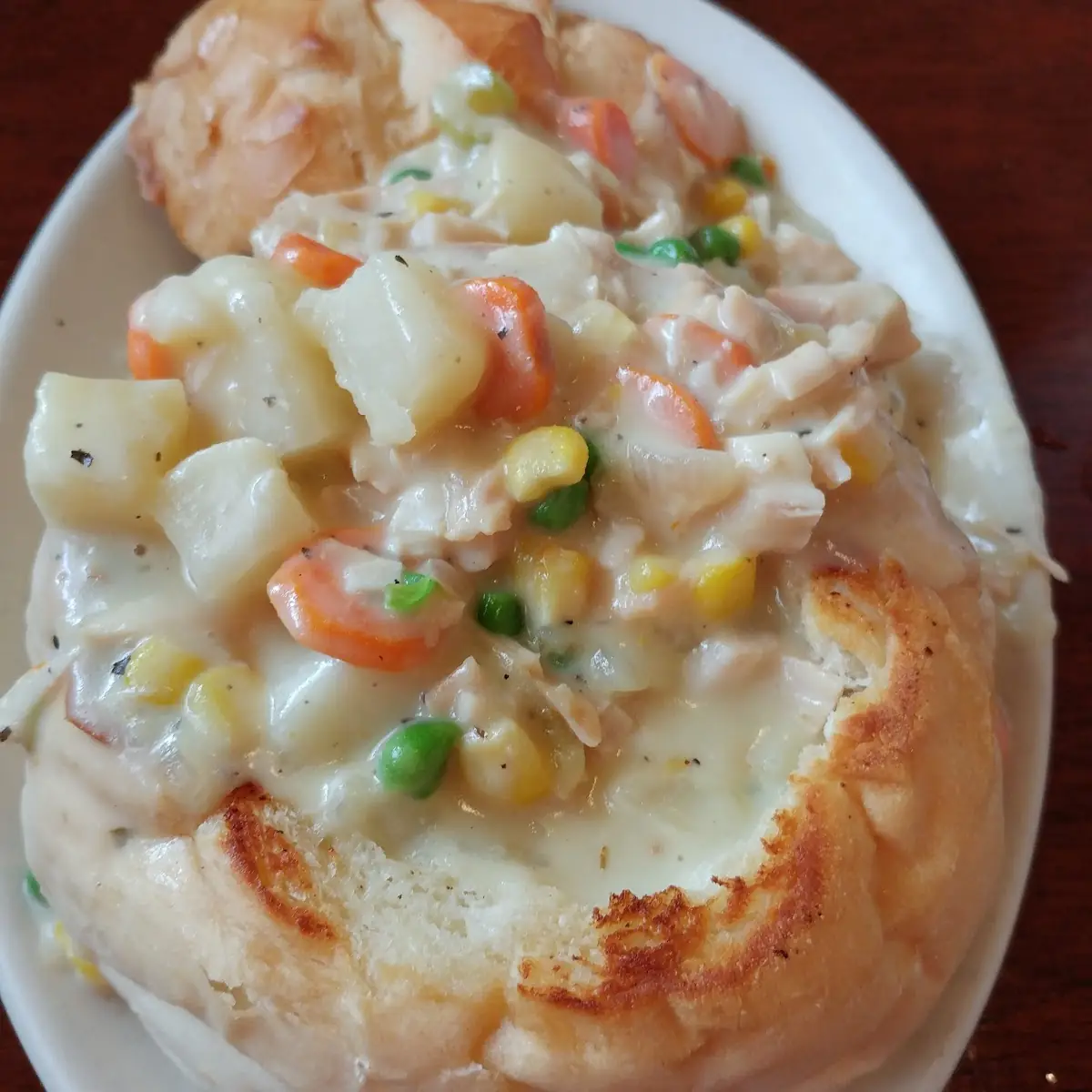 Turkey Pot Pie Bread Bowl