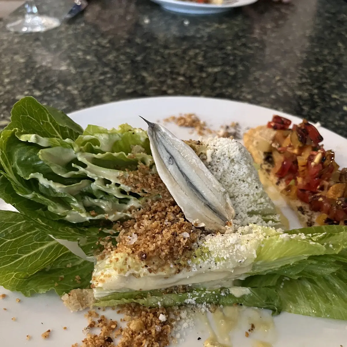 Split Salad and Bruschetta