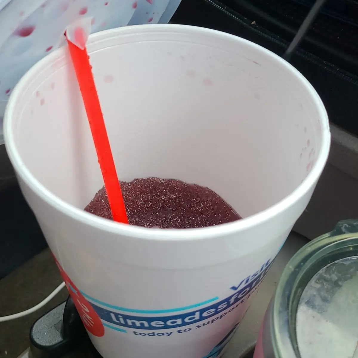 Frozen Cherry Limeade with Blue Raspberry