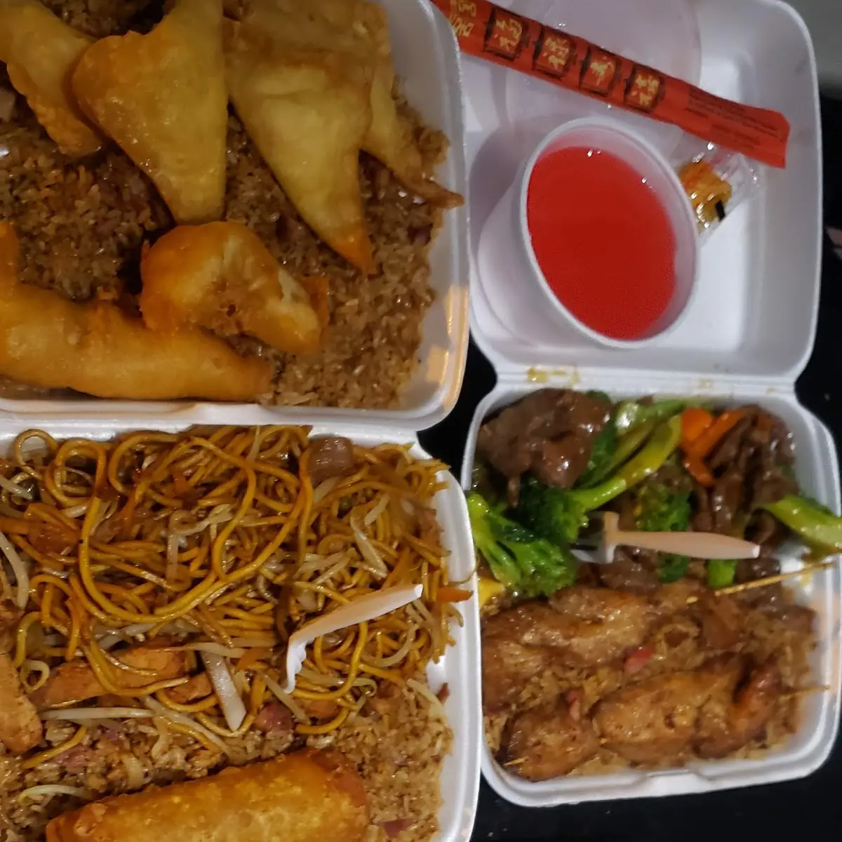Chicken Chow Mein Crab Rangoon