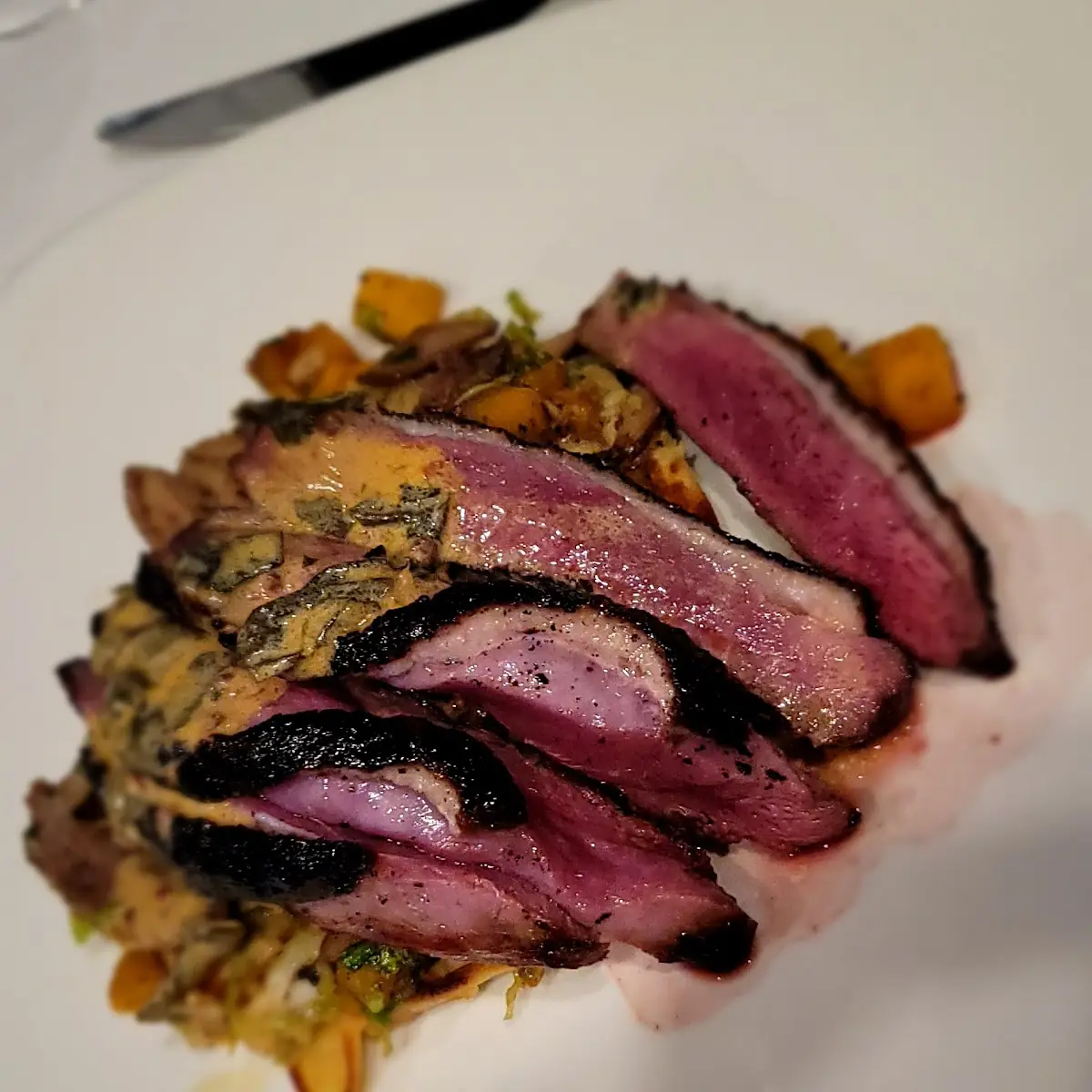 Maple Marinated Duck Breast Apple Duck Sausage Squash Manhattan Berries