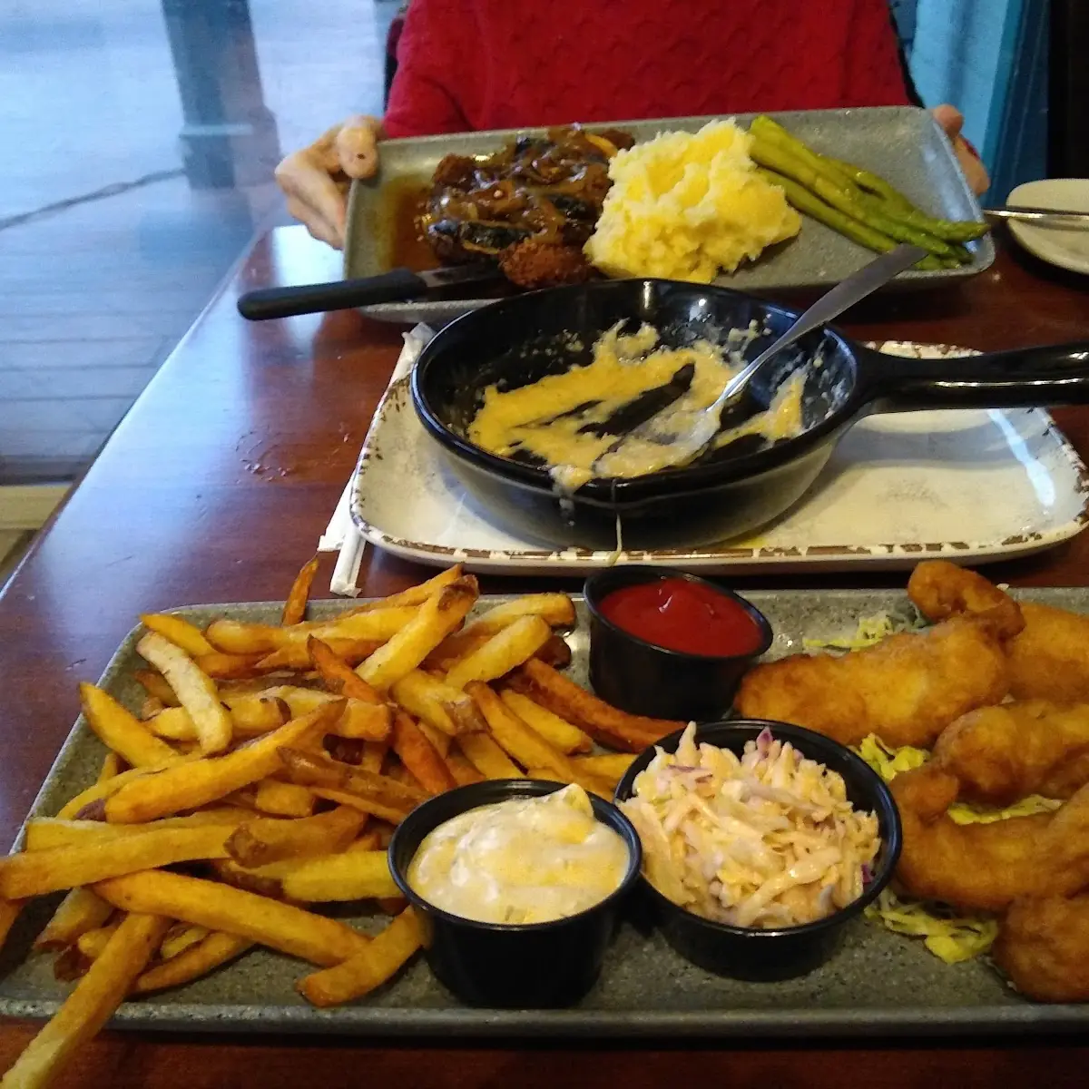 Fish and Chips and Pork with Mushroom Appetizer