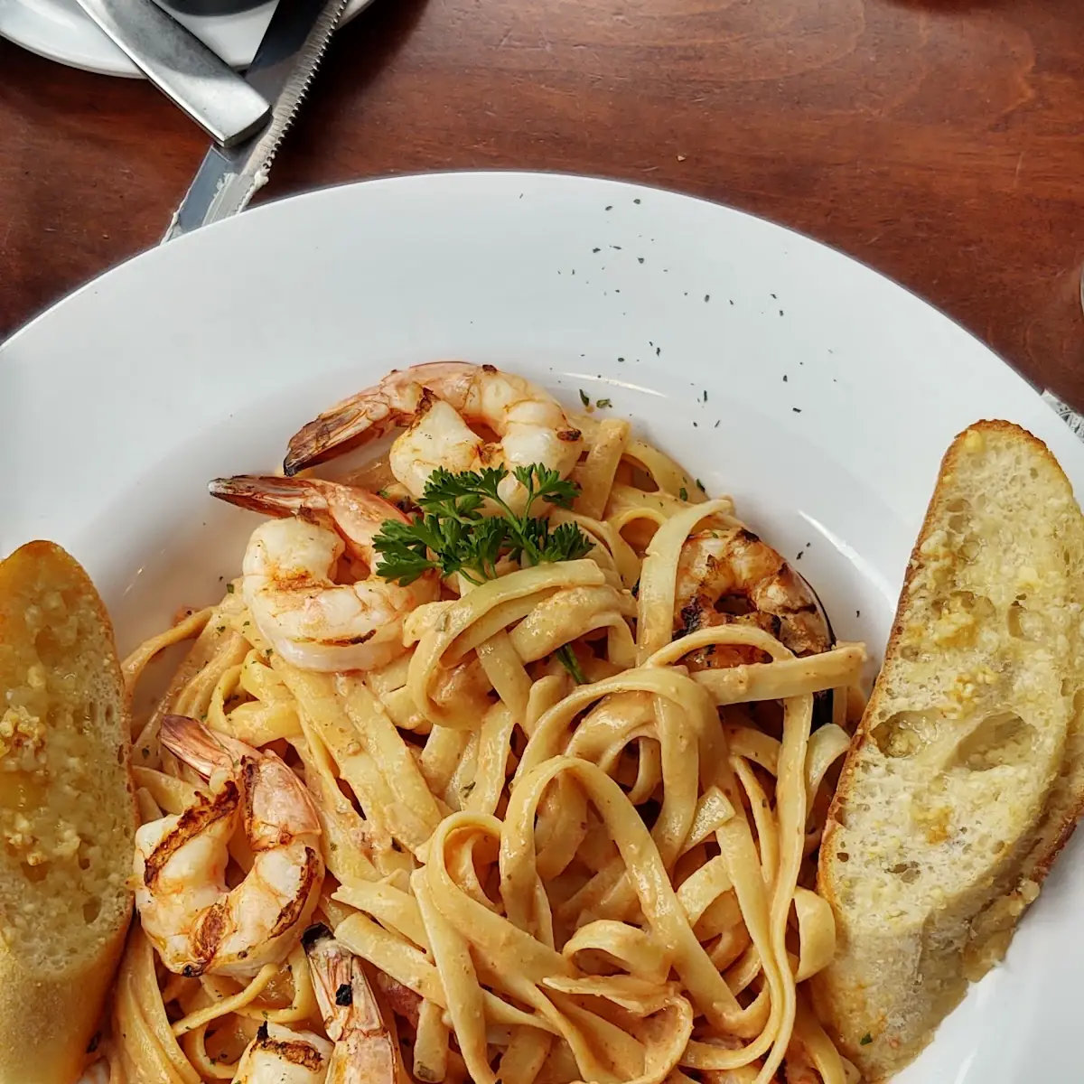 Linguine with Blush Sauce and Grilled Shrimp