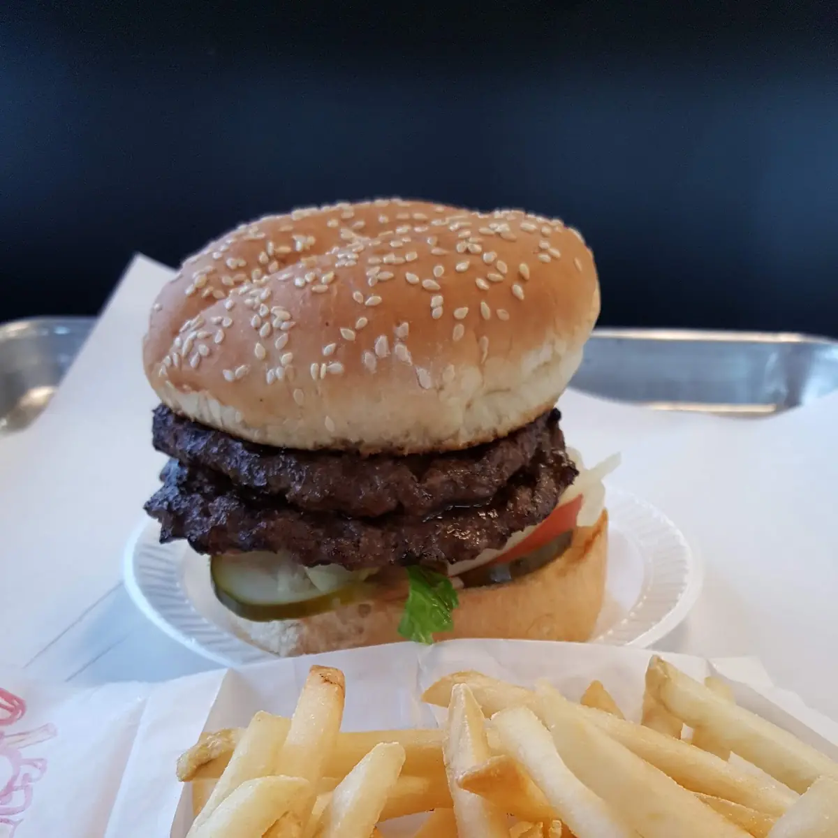 Double Hamburger with Fries