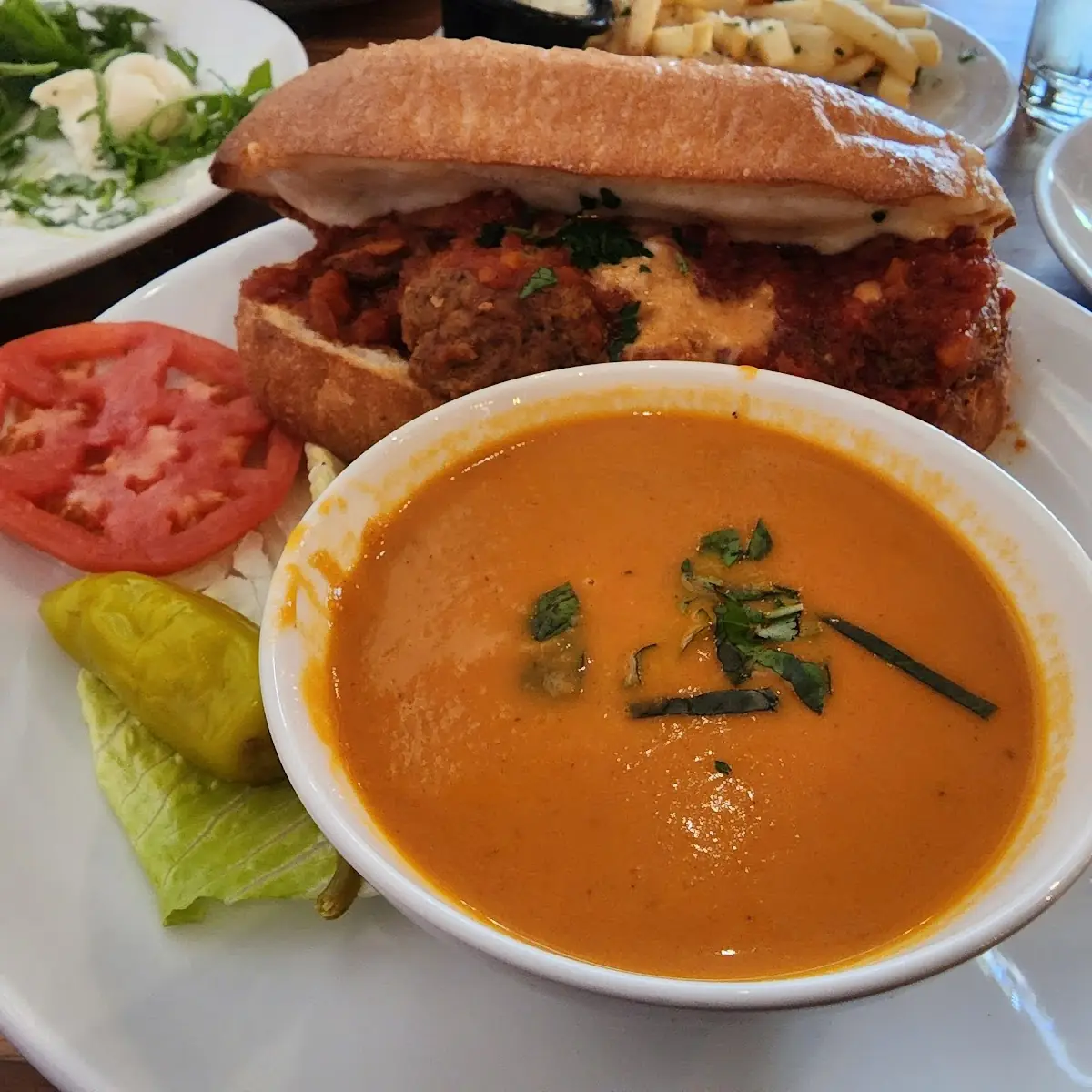 Meatball Sub and Tomato Basil Soup