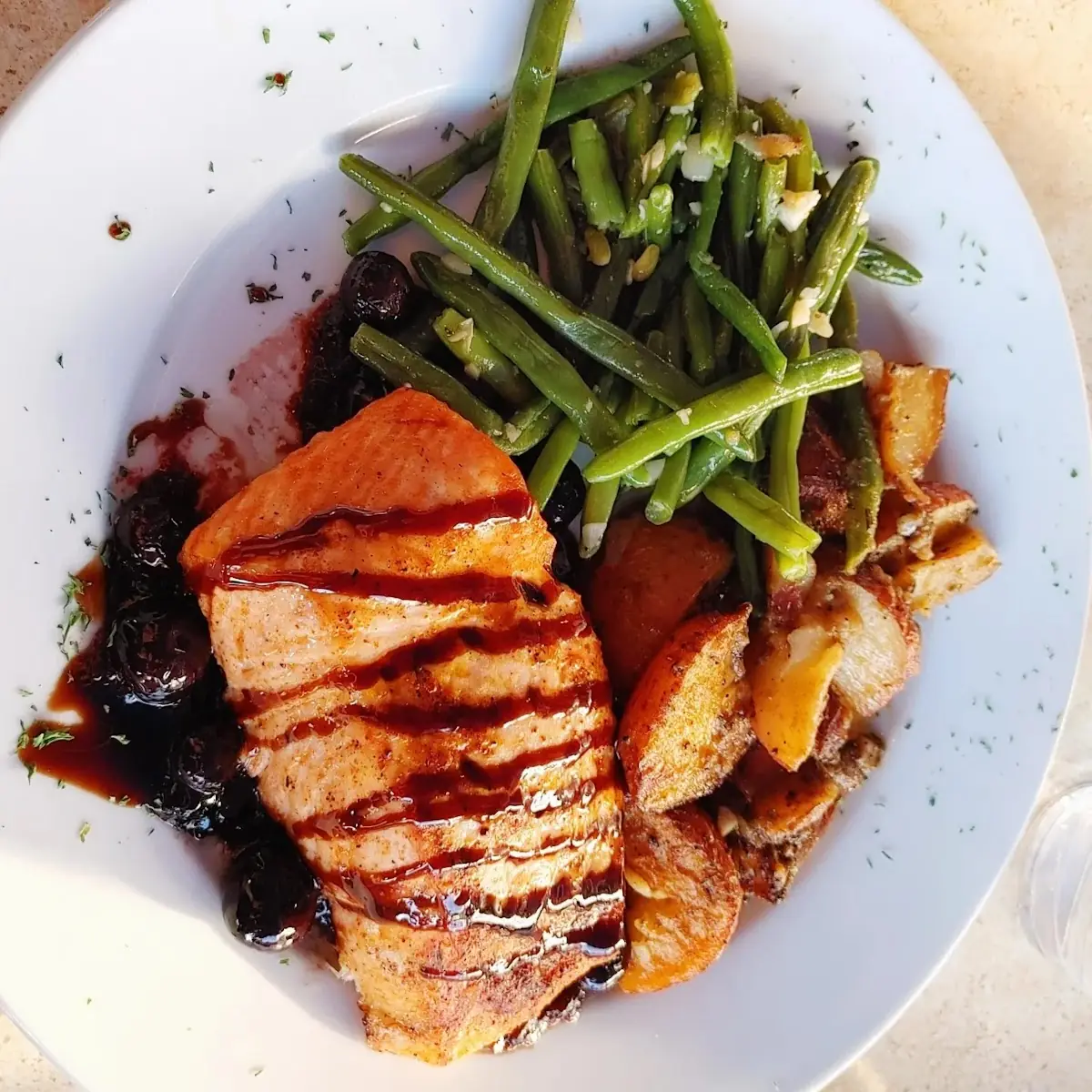 Blueberry Balsamic Glazed Salmon