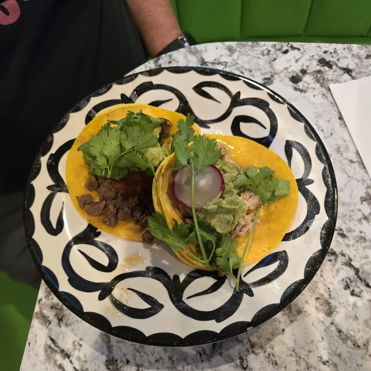 Carne Asada Taco and Chicken Taco