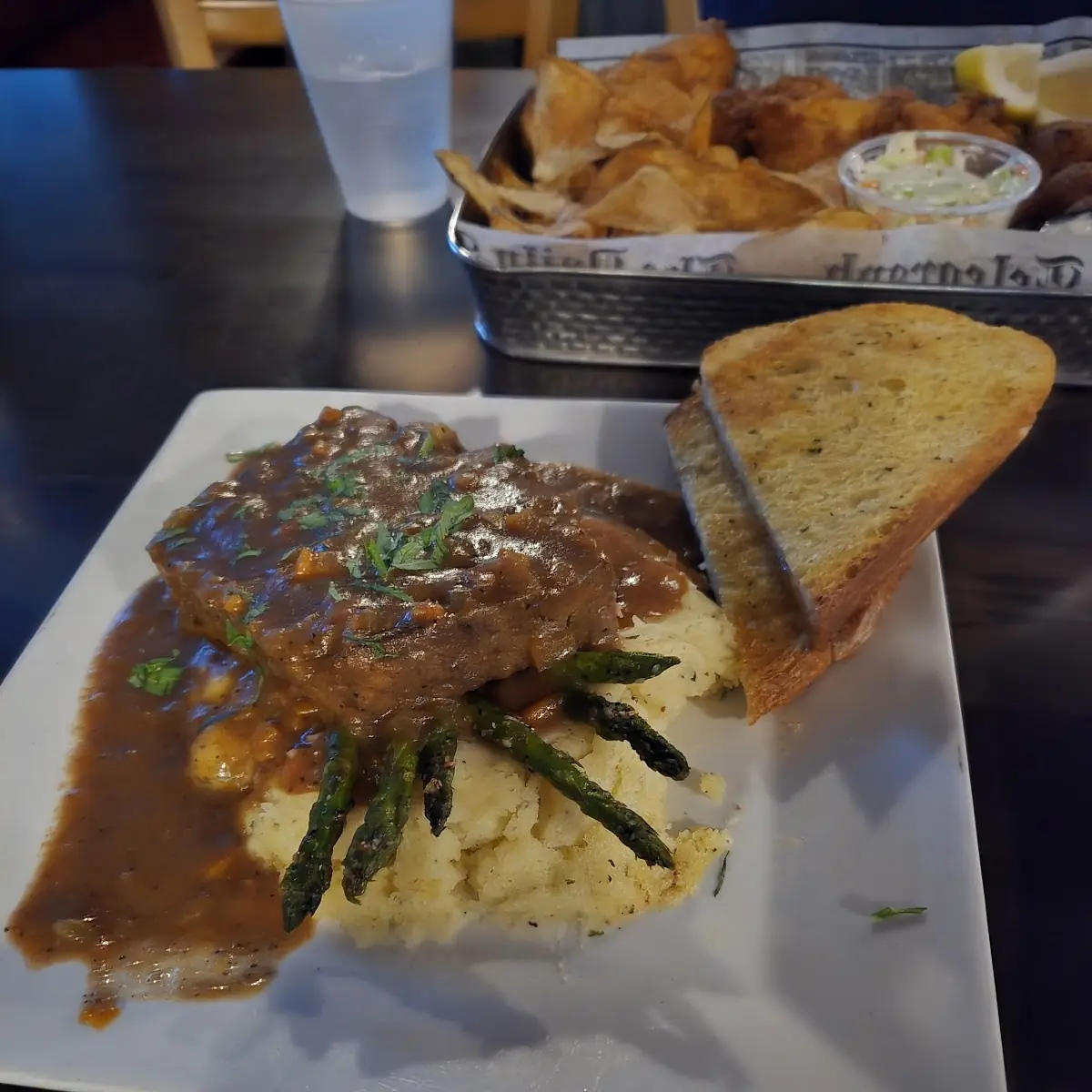 Meatloaf Asparagus and Mashed Potatoes