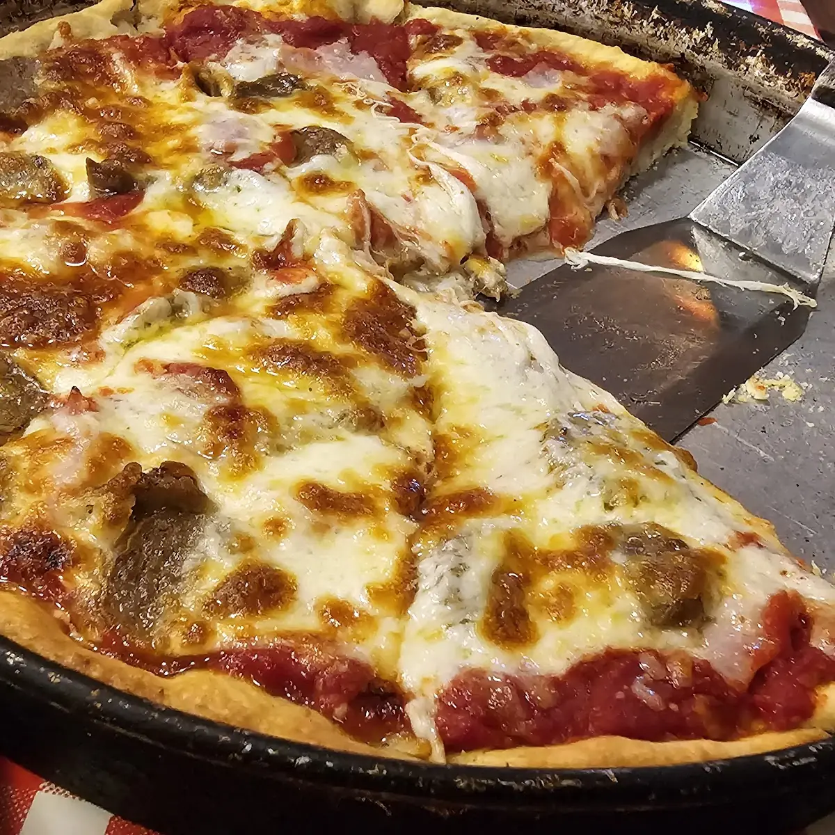Canadian Bacon & Meatball Pizza