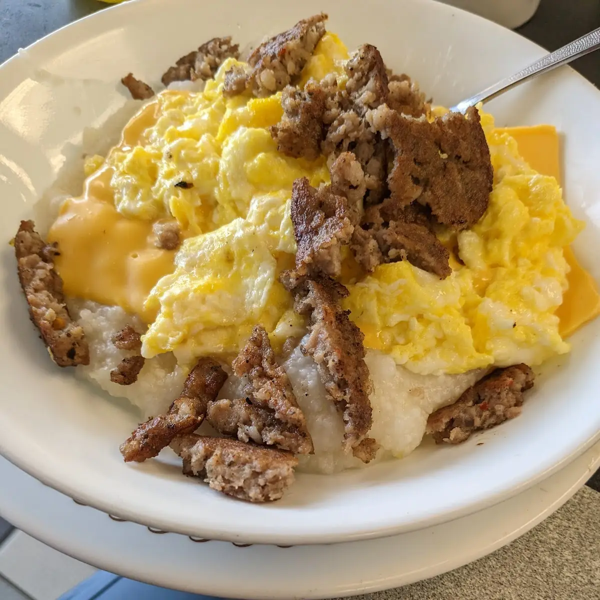 Sausage Egg & Cheese Grits Bowl