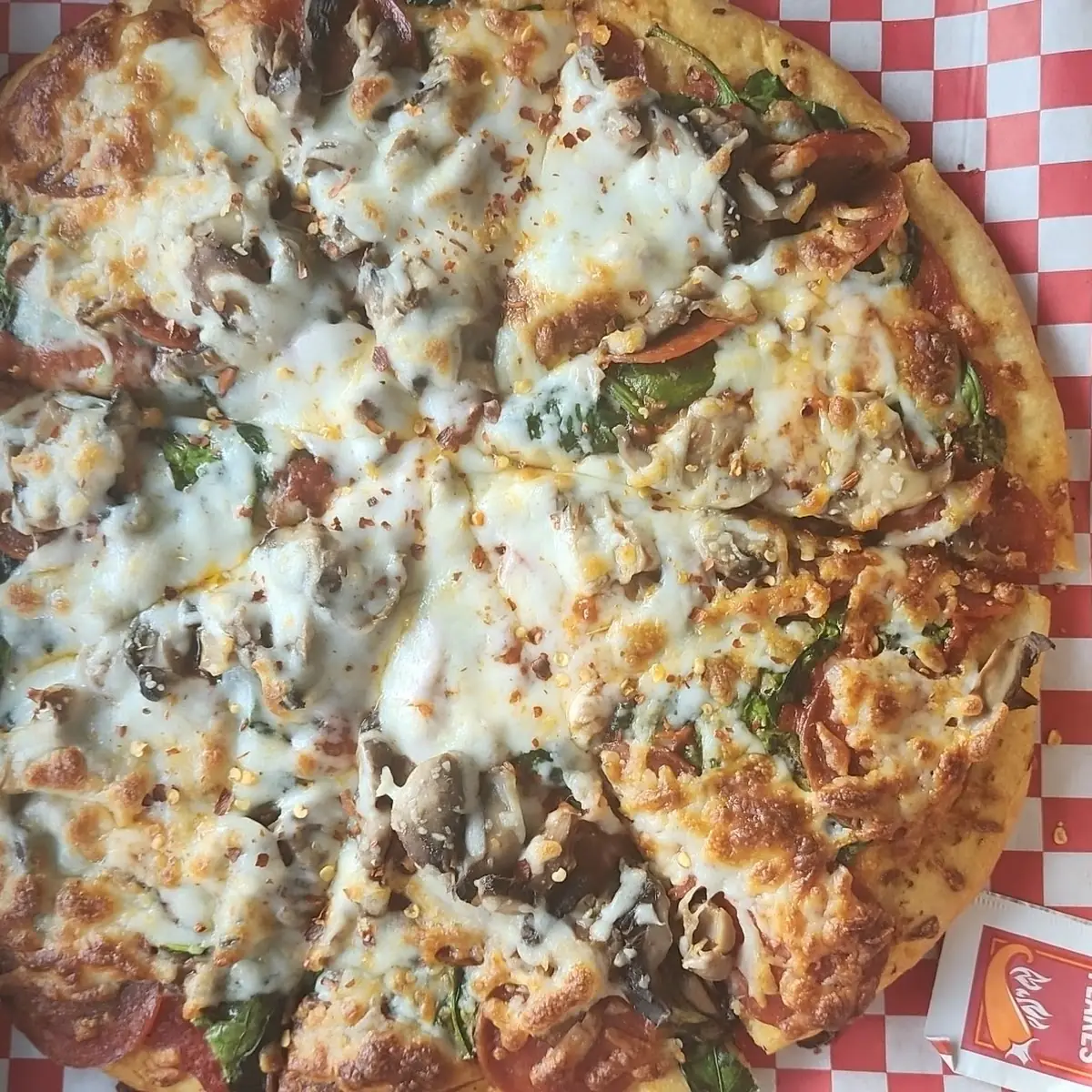 Mushrooms Spinach Peperoni