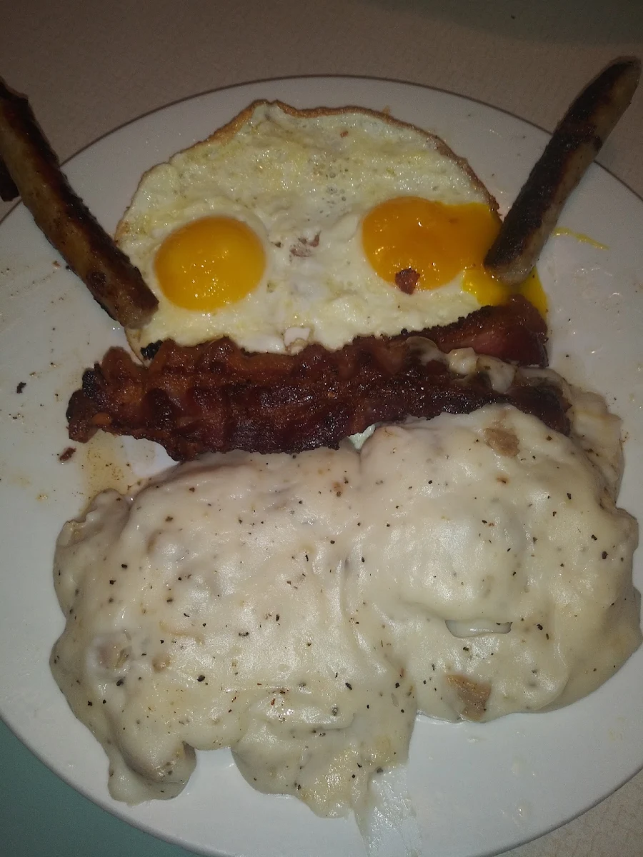 Bacon and Eggs Benedict with Sausage
