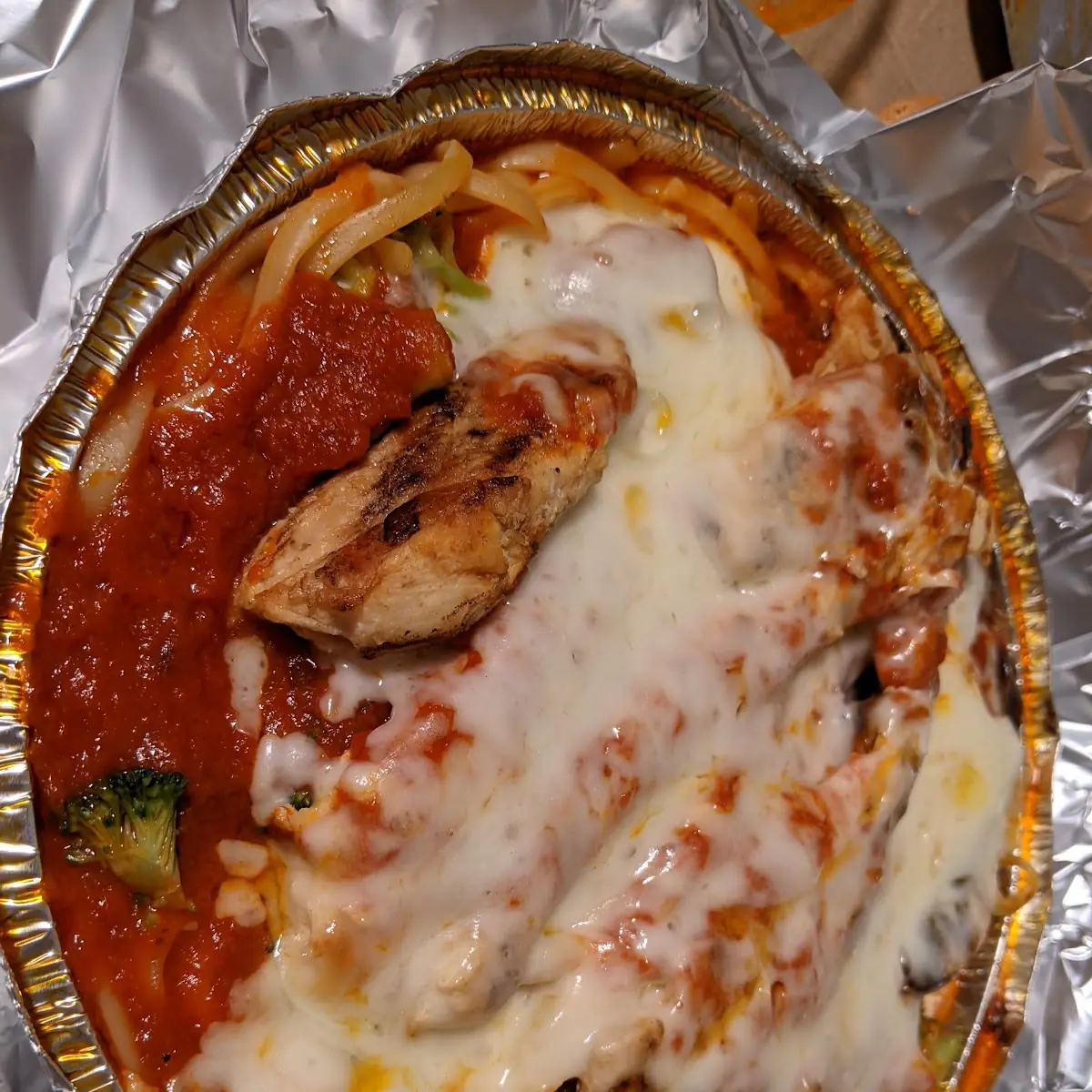 Grilled Chicken Linguini and Broccoli