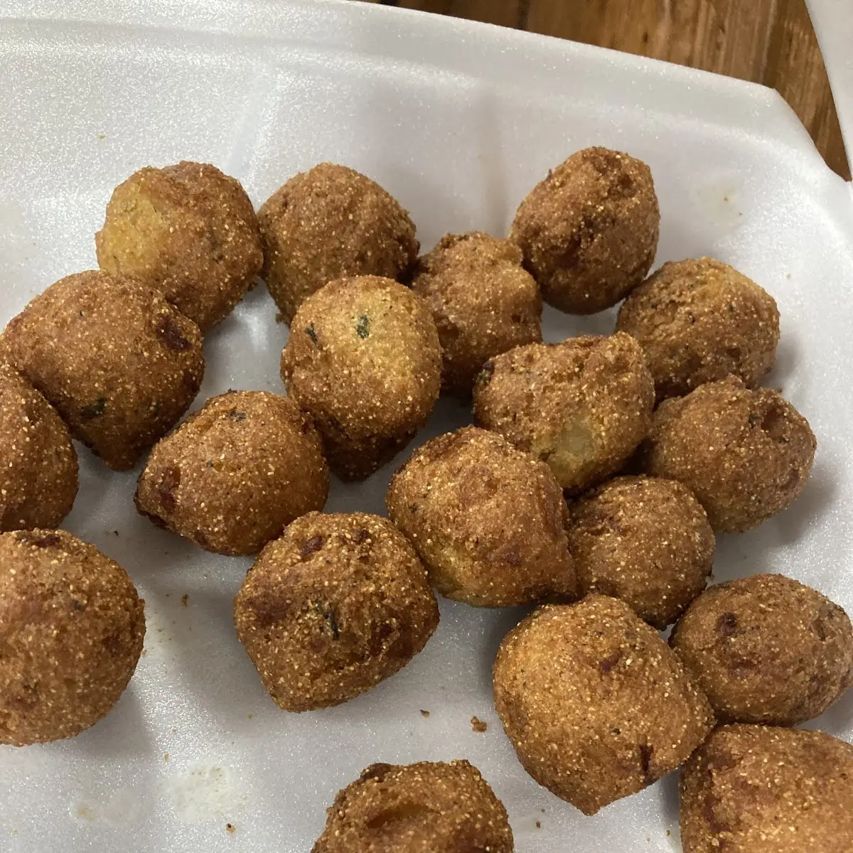 Fries Green Beans Hush Puppies