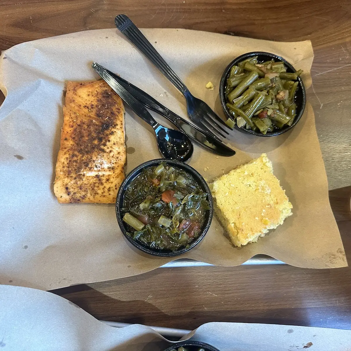 Salmon Collard Greens & Green Beans