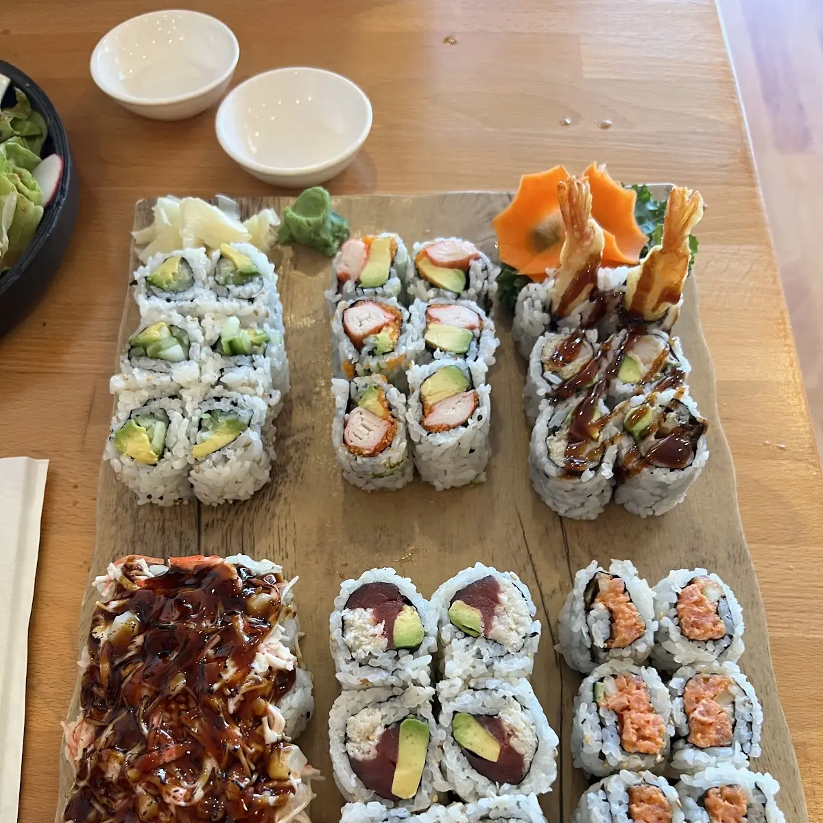 Assorted Sushi Rolls with Ginger and Wasabi