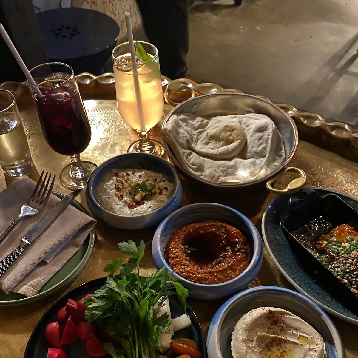 Mezze Dips and Pita Bread