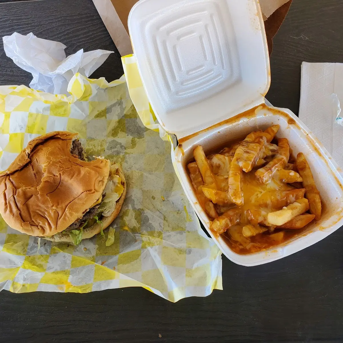 Double Cheeseburger with Fries with Cheese Fries