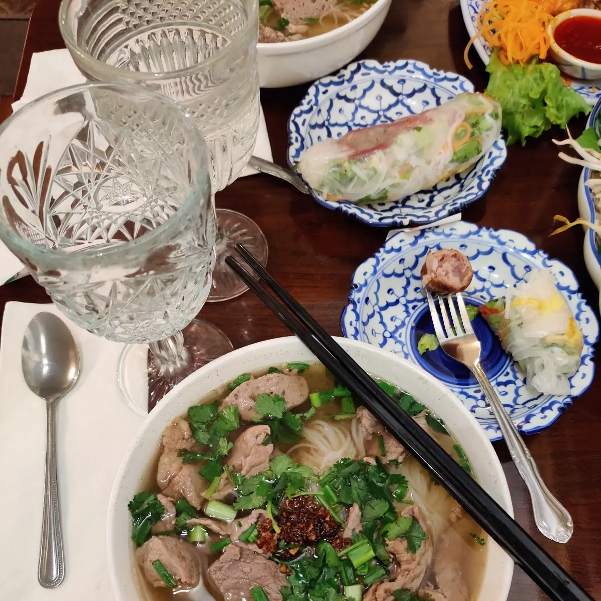 Beef Noodle Soup and Grilled