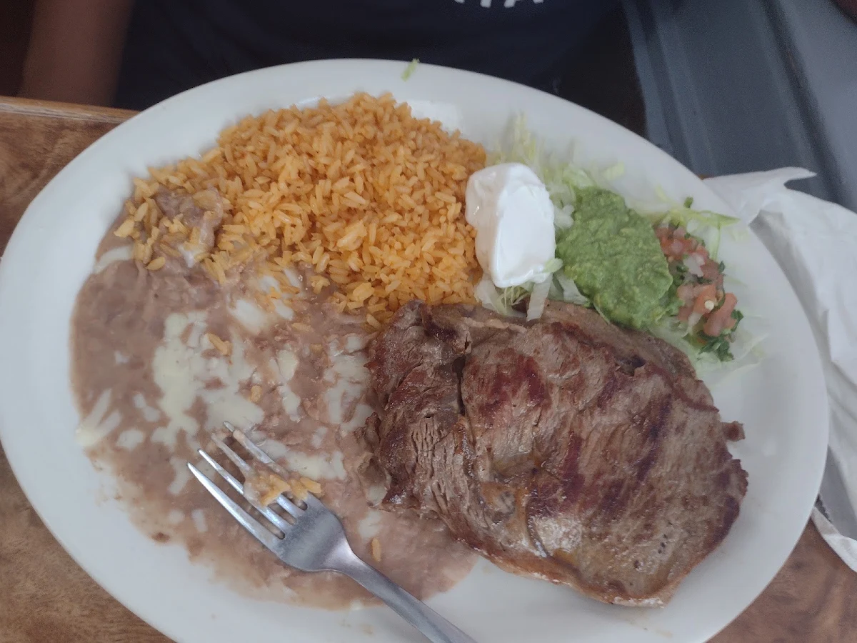 Two Tacos Rice and Beans