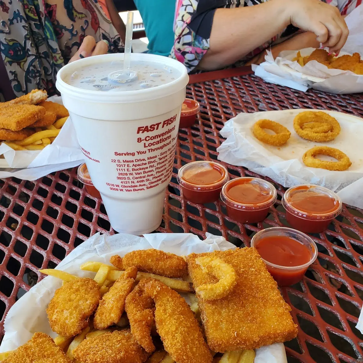 Super Seafood Combo with Onion Rings and Large Soda