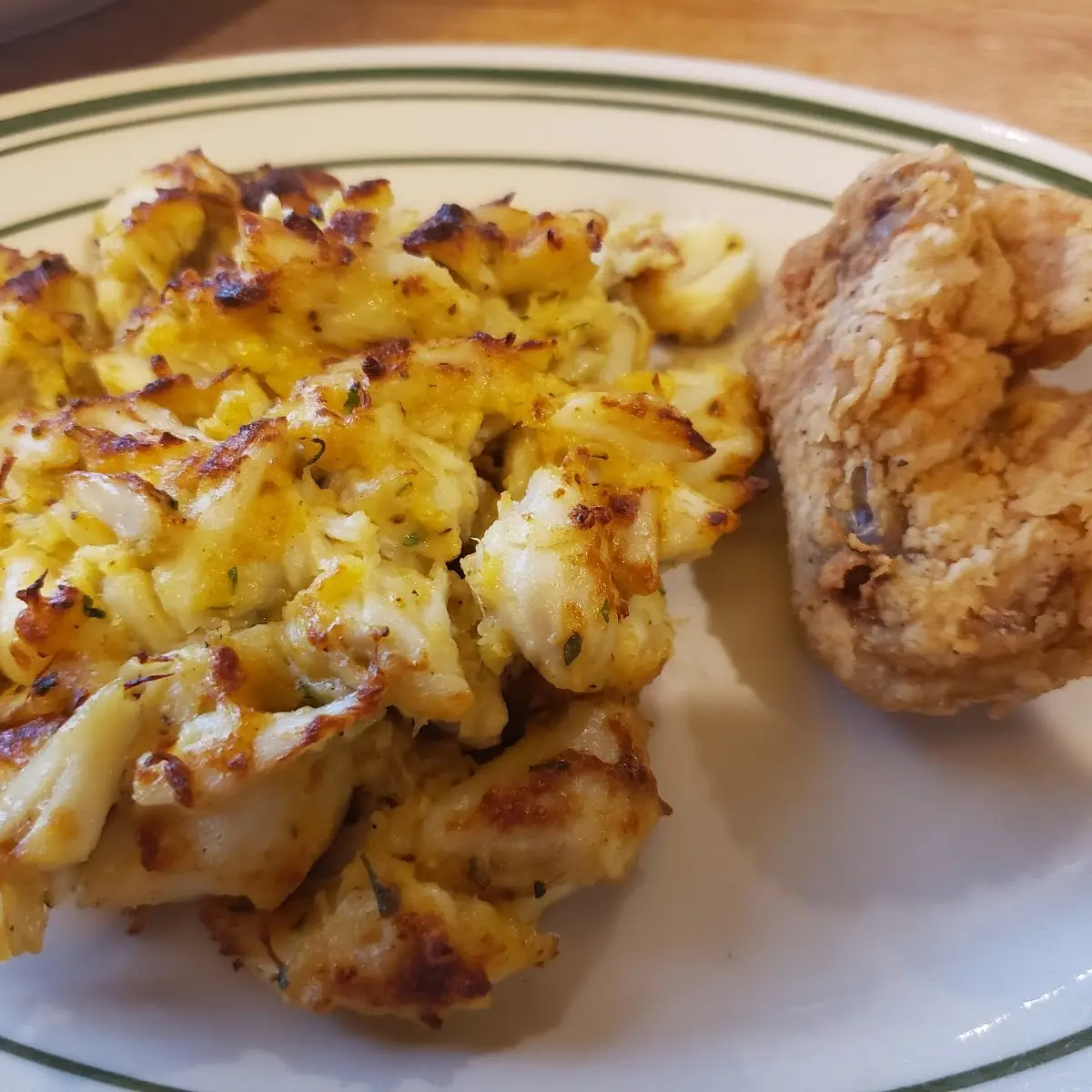 Crab Cakes and Fried Chicken
