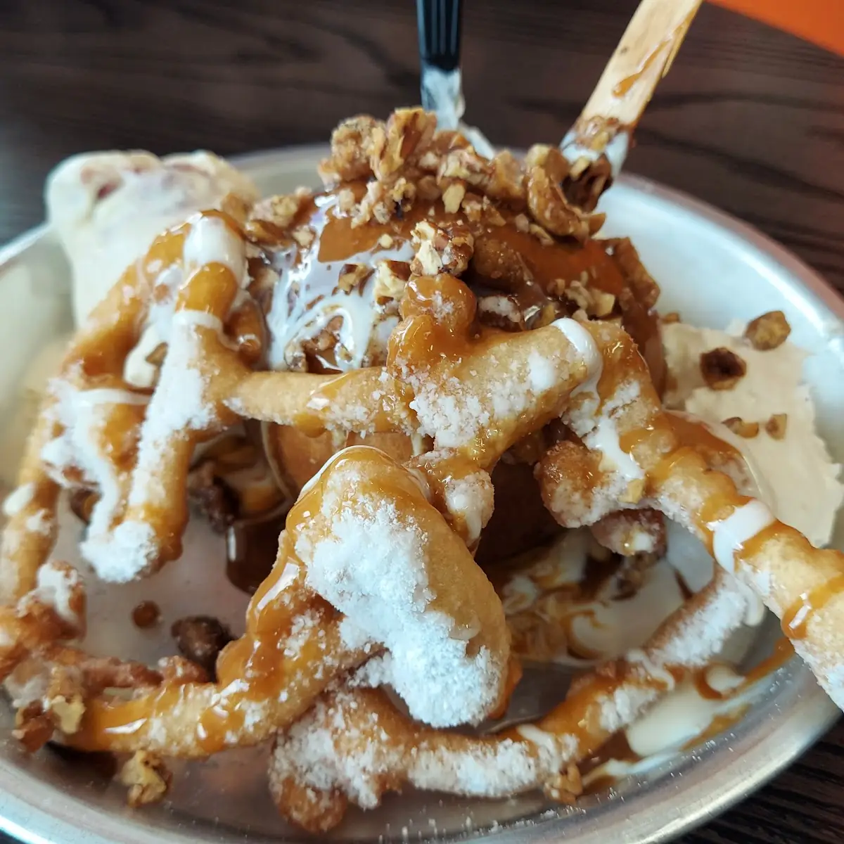 Deep Fried Sticky Toffee Bread Pudding