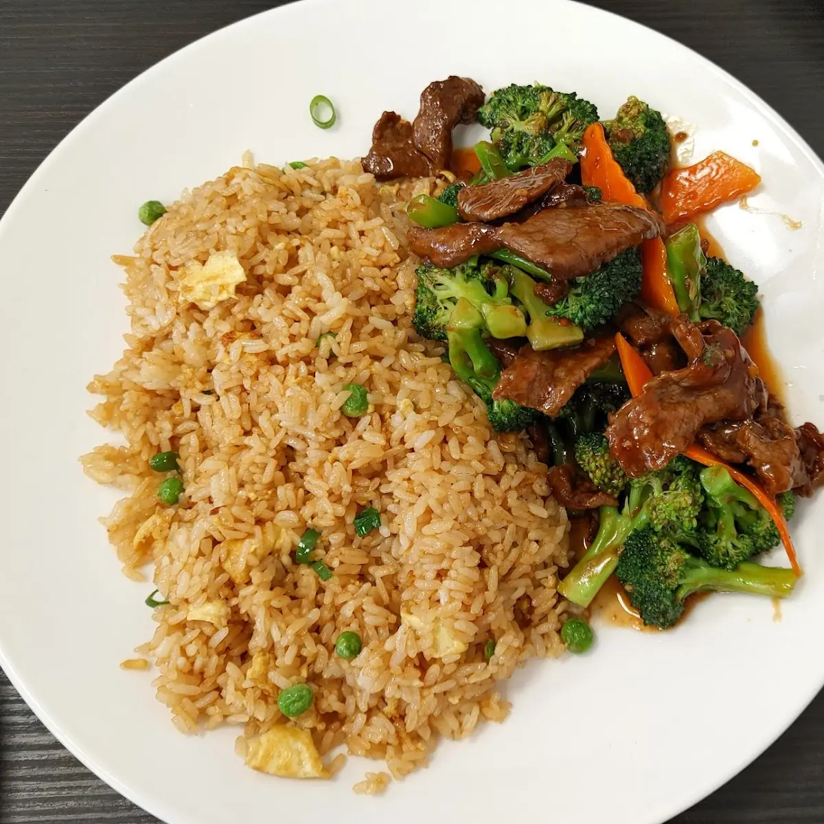 Broccoli Beef with Fried Rice
