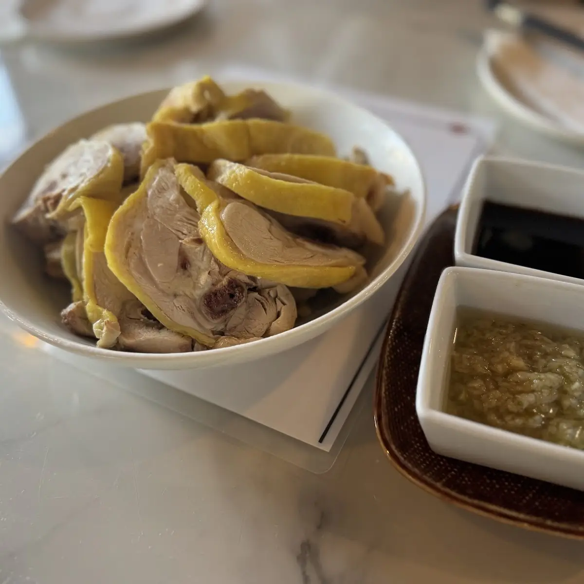 Steamed Chicken and Dipping Sauces
